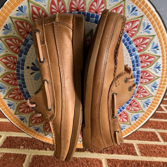Keen Brown Leather Boat Shoes Mens 10 D Moc Toe Casual Deck Shoes 607379 main image 10